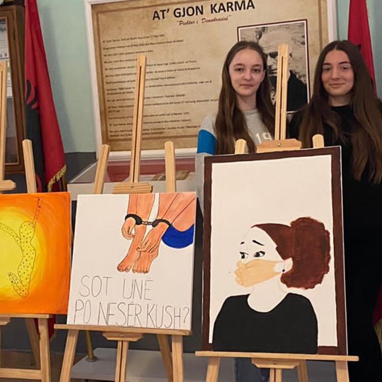 Young people from "At Gjon Karma" High School Convey Messages Against Trafficking, Through Art!
